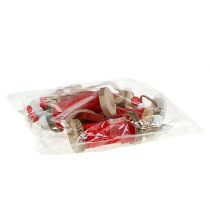 Itens Carretel de linha para decorações de Natal para pendurar 4 peças vermelhas