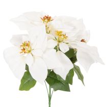 Itens Poinsétia artificial branca, flor grande, planta decorativa, 40 cm
