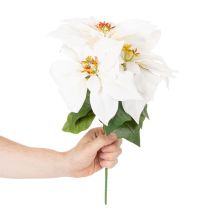 Itens Poinsétia artificial branca, flor grande, planta decorativa, 40 cm