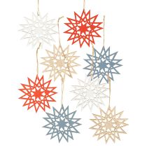Itens Estrela de Natal decoração de madeira para pendurar Ø12/15cm 8 peças