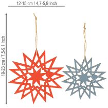 Itens Estrela de Natal decoração de madeira para pendurar Ø12/15cm 8 peças