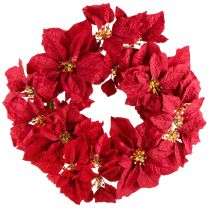 Itens Coroa de Poinsétia flores artificiais Natal Ø40cm