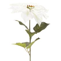 Itens Poinsétia artificial branca, galho grande florido para decoração, 65 cm, 2 peças