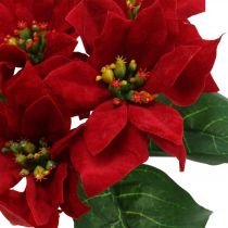 Itens Poinsétia artificial com flores de seda vermelha decoração 6 peças em um cacho