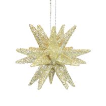 Poinsétias Decorações de Natal glitter dourado Ø7cm 6 unidades