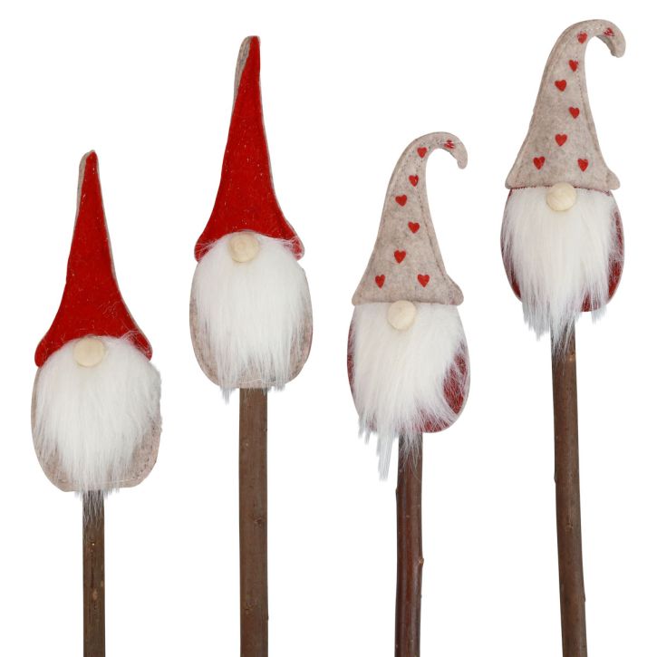 Estaca de jardim gnomo de natal 48,5/50cm 4 peças