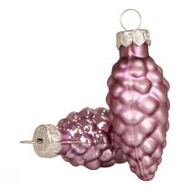 Cone de vidro de Natal Cone de vidro roxo Natal 6,5cm 10p