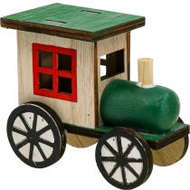 Itens Locomotiva de madeira para decoração ferroviária de trem de natal H 7,5 cm 4 unidades