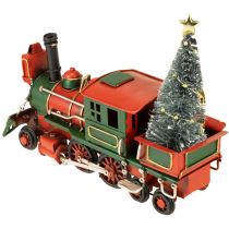 Itens Trem de Natal vermelho metal decorativo locomotiva com árvore de Natal 20cm