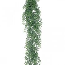 Planta verde pendurada artificialmente planta suspensa com botões verdes, brancos 100 cm