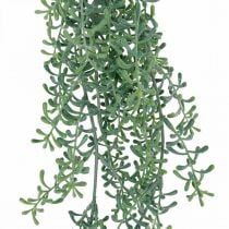 Planta verde pendurada artificialmente planta suspensa com botões verdes, brancos 100 cm