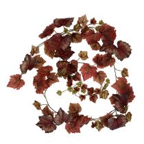 Folhas de videira guirlanda vermelho escuro 190 cm