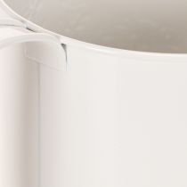 Itens Regador de metal branco com motivo floral, 13,5 cm, vaso decorativo.