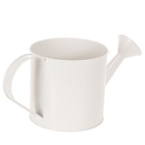 Itens Regador de metal branco com motivo floral, 13,5 cm, vaso decorativo.