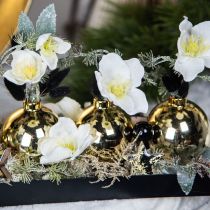Rosas brancas de Natal, flores artificiais foscas de Natal C40cm