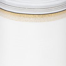 Itens Fita decorativa branca em moiré com borda de pérolas e acabamento em tafetá, fita para coroa de flores, fita de luto, largura 100 mm, comprimento 25 m