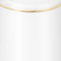 Itens Fita de cetim branca com borda dourada para impressão digital, fita de cetim à prova d'água, 25 m x 125 mm