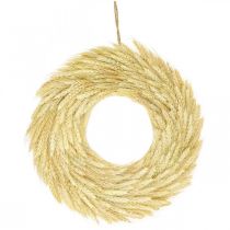 Guirlanda natural, grinalda de trigo, grinalda de trigo, grinalda de grãos 37cm