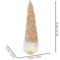 Itens Conjunto de 6 peças com figuras decorativas de gnomos com barba, 17 cm de altura.