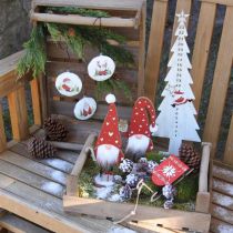 Pingente de natal gnomo decoração de árvore de metal Ø8cm 6uds