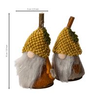 Itens Conjunto de 6 figuras de gnomos com gorro de tricô e bolota, 10 cm.
