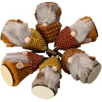 Itens Conjunto de 6 figuras de gnomos com gorro de tricô e bolota, 10 cm.