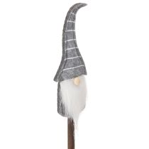 Itens Gnomo decorativo com chapéu listrado em bastão de madeira, 46 cm, conjunto de 6 peças
