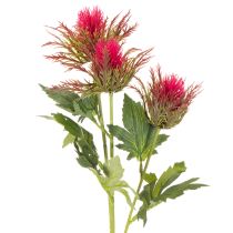 Itens Ramo artificial de cardo vermelho para decoração, 67 cm, 3 peças