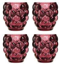 Itens Suporte para Tealight Decorativo em Vidro Lanterna Berry Ø9cm Alt.9,5cm 4 un