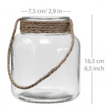 Vidro de lanterna, suporte de vela para pendurar H16,5cm Ø14,5cm