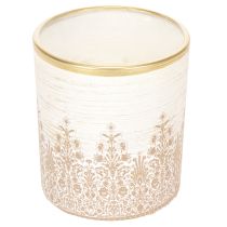 Itens Porta-velas de vidro com estampa floral, Ø8cm A9cm, 2 peças