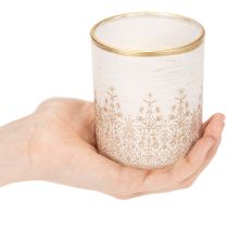 Itens Porta-velas de vidro com estampa floral, Ø8cm A9cm, 2 peças