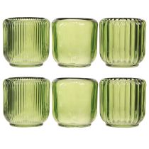 Itens Lanterna Vidro Tealight Holder Retro Verde 8cm 6 Pcs