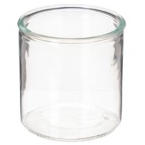 Itens Vaso cilíndrico de vidro, transparente, versátil, 10 cm, conjunto de 3 peças