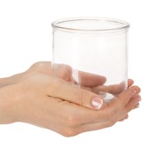 Itens Vaso cilíndrico de vidro, transparente, versátil, 10 cm, conjunto de 3 peças