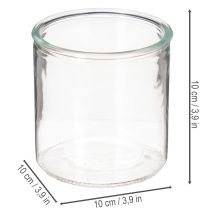 Itens Vaso cilíndrico de vidro, transparente, versátil, 10 cm, conjunto de 3 peças