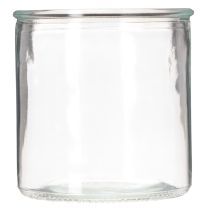 Itens Vaso cilíndrico de vidro, transparente, versátil, 10 cm, conjunto de 3 peças