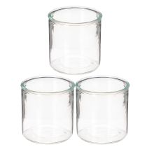 Itens Vaso cilíndrico de vidro, transparente, versátil, 10 cm, conjunto de 3 peças