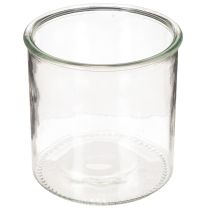 Itens Porta-velas de vidro, redondo, transparente, versátil, 12 cm, 2 peças