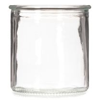Itens Castiçal redondo de vidro transparente para velas votivas, 8 cm, conjunto com 3 peças.