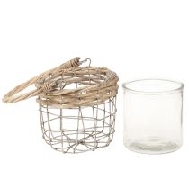 Itens Lanterna pendurada decoração metal vidro salgueiro Ø13cm H12cm 2 peças