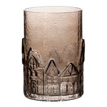 Itens Casinhas de vidro para velas pequenas, ideais para decoração de mesa, 23 cm