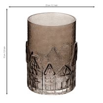 Itens Casinhas de vidro para velas pequenas, ideais para decoração de mesa, 23 cm
