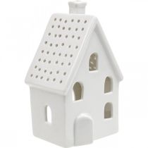 Itens Lanterna Casa Decoração de Mesa de Cerâmica Advento Branco H18cm