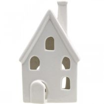 Itens Decoração de mesa de cerâmica com casa de lanterna Advento branco H18cm