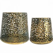 Itens Lanterna Wind light dourada Ø14/20,5cm A14,5/19,5cm conjunto de 2