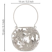 Itens Lanterna de metal decorativa suspensa, cinza, Ø14cm A13cm