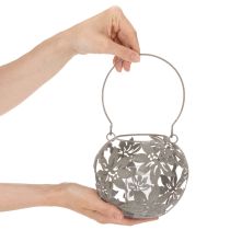 Itens Lanterna de metal decorativa suspensa, cinza, Ø14cm A13cm