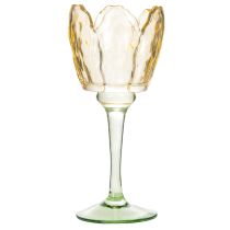 Itens Porta-velas em formato de tulipa, com motivo floral, ideal para criar uma atmosfera romântica e um ambiente elegante, 20 cm.