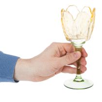 Itens Porta-velas em formato de tulipa, com motivo floral, ideal para criar uma atmosfera romântica e um ambiente elegante, 20 cm.